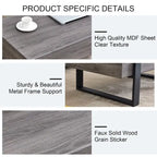 Une table basse en MDF de couleur gris rustique avec des pieds en métal noir – Un espace élégant aux tons de bois naturel