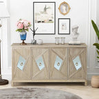 Armoire miroir 4 portes marron/gris – Foyer de 2 personnes