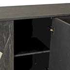 Armoire miroir 4 portes marron/gris – Foyer de 2 personnes