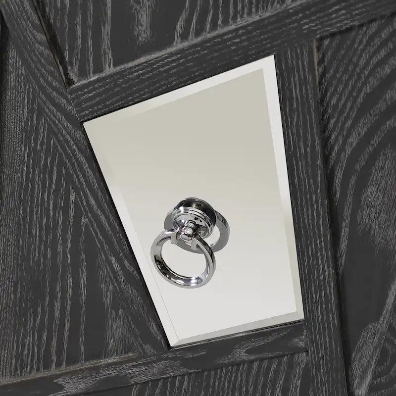 Armoire miroir 4 portes marron/gris – Foyer de 2 personnes