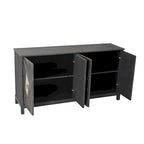 Armoire miroir 4 portes marron/gris – Foyer de 2 personnes
