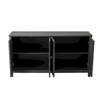 Armoire miroir 4 portes marron/gris – Foyer de 2 personnes
