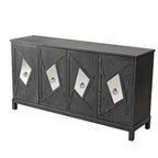Armoire miroir 4 portes marron/gris – Foyer de 2 personnes