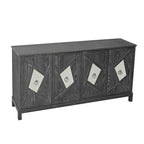 Armoire miroir 4 portes marron/gris – Foyer de 2 personnes