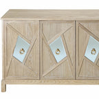 Armoire miroir 4 portes marron/gris – Foyer de 2 personnes