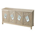 Armoire miroir 4 portes marron/gris – Foyer de 2 personnes