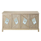 Armoire miroir 4 portes marron/gris – Foyer de 2 personnes