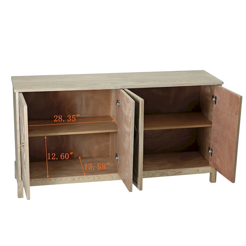 Armoire miroir 4 portes marron/gris – Foyer de 2 personnes