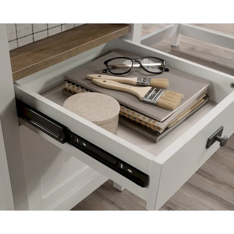 Bureau d'angle Jamocha Wood, 1 personne, 4 tiroirs