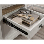 Bureau d'angle Jamocha Wood, 1 personne, 4 tiroirs