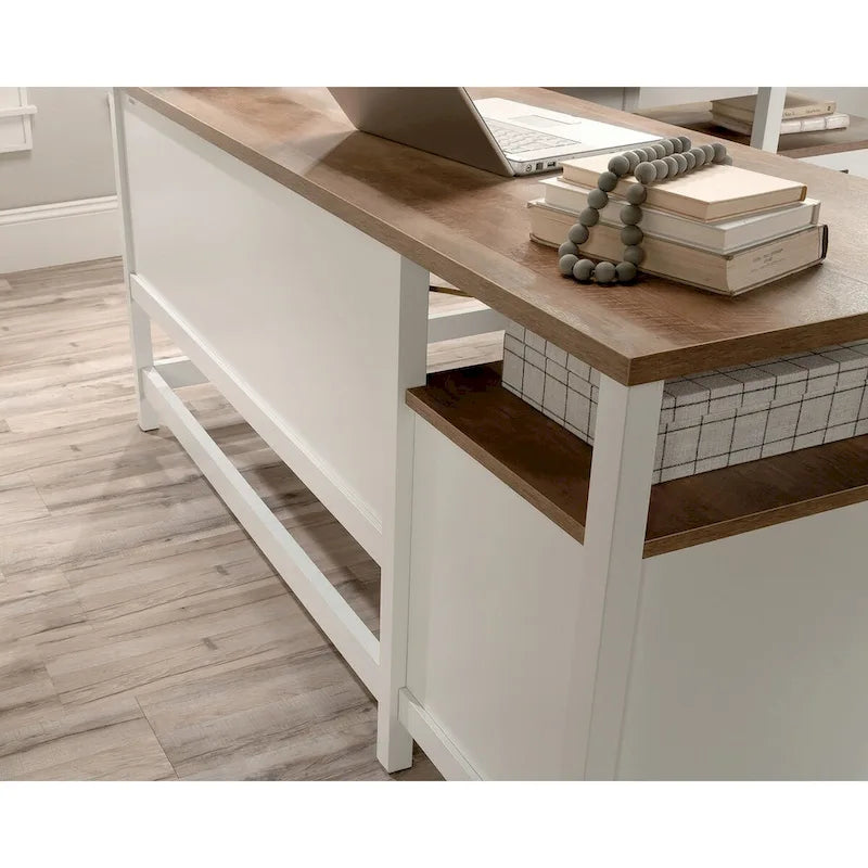 Bureau d'angle Jamocha Wood, 1 personne, 4 tiroirs