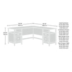 Bureau d'angle Jamocha Wood, 1 personne, 4 tiroirs