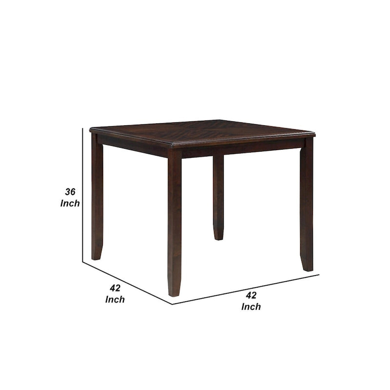 Ensemble de salle à manger 5 pièces en bois marron pour 4 personnes