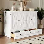 Lit escamotable blanc/gris avec tiroir de rangement et port USB, grand lit, pour 1 personne