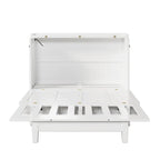 Lit escamotable blanc/gris avec tiroir de rangement et port USB, grand lit, pour 1 personne