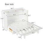 Lit escamotable blanc/gris avec tiroir de rangement et port USB, grand lit, pour 1 personne