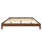 Cadre de lit plateforme en bois massif King brun