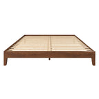 Cadre de lit plateforme en bois massif King brun