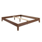 Cadre de lit plateforme en bois massif King brun
