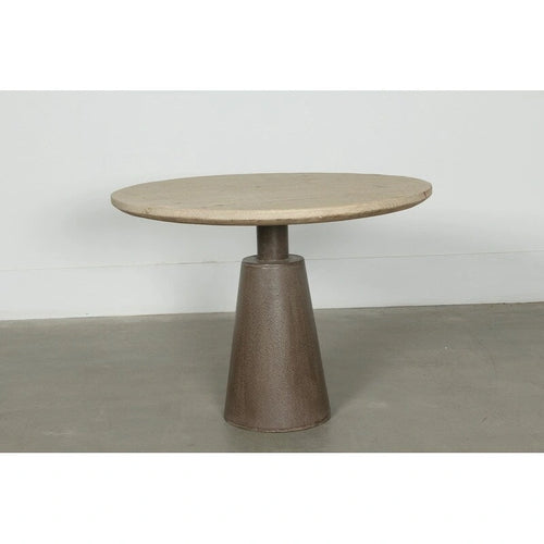 Table ronde sur pied 39 po, aspect naturel vieilli