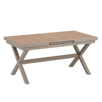 Ensemble de salle à manger extérieur extensible 7 pièces avec table extensible et 6 chaises avec accoudoirs