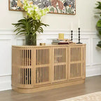 Buffet en bois massif Plank+Beam Contour avec 3 portes, meuble TV 59 po pour salon