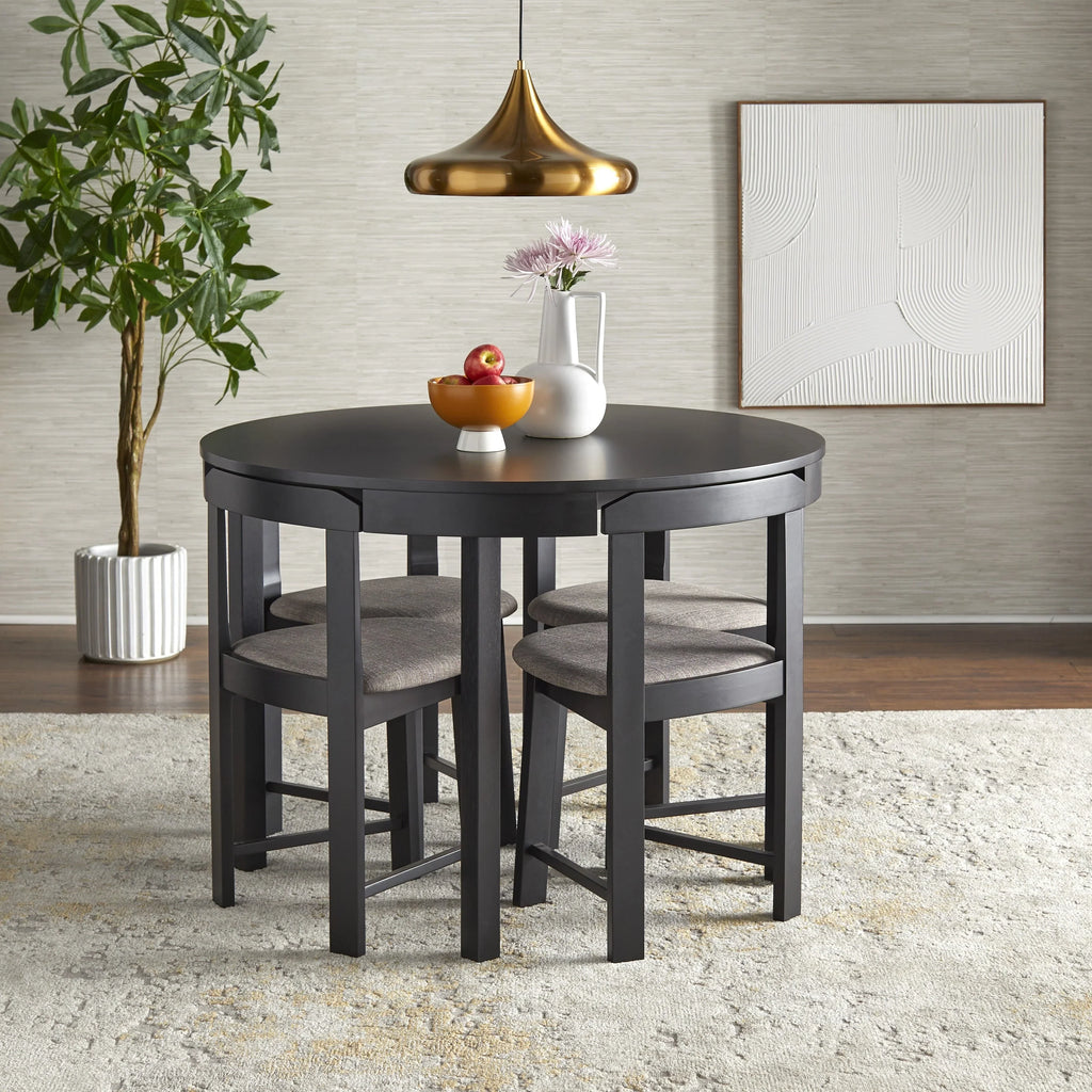 Ensemble de salle à manger rond compact 5 pièces Harrisburg Tobey