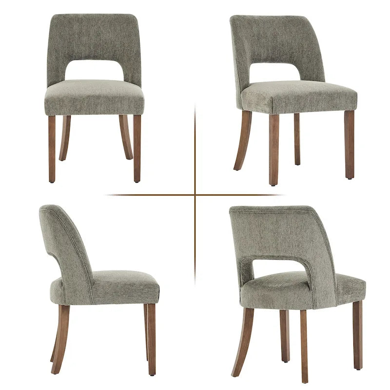 Lot de 4 chaises de salle à manger rembourrées en tissu