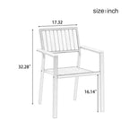 Ensemble de salle à manger extérieur extensible 7 pièces avec table extensible et 6 chaises avec accoudoirs