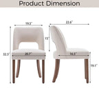 Lot de 4 chaises de salle à manger rembourrées en tissu