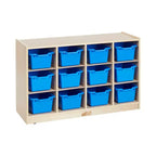 Meuble de rangement à roulettes Cubby avec 15 bacs à ouverture frontale, 3x4, Meuble pour enfants