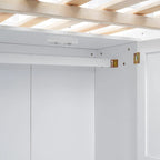 Lit mezzanine deux places en pin avec bureau et rangement
