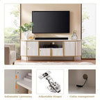 Meuble TV de luxe moderne, centre de divertissement, avec plateau effet marbre
