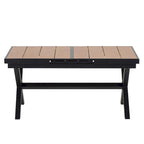 Ensemble de salle à manger extérieur extensible 7 pièces avec table extensible et 6 chaises avec accoudoirs