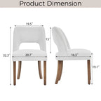 Lot de 4 chaises de salle à manger rembourrées en tissu