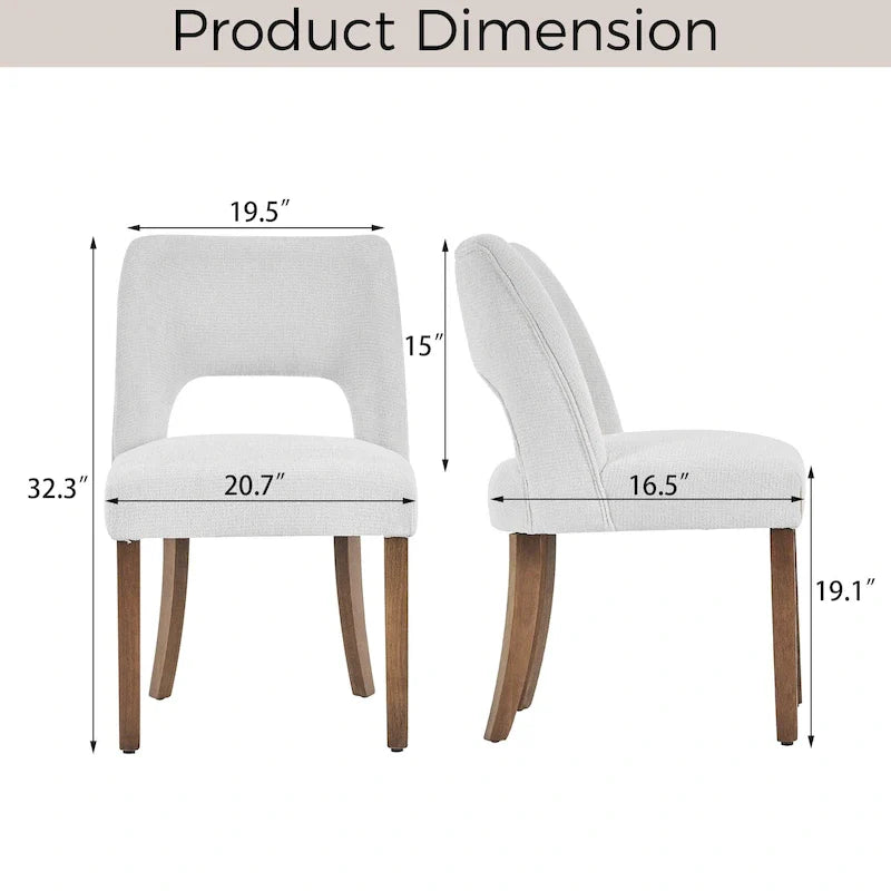 Lot de 4 chaises de salle à manger rembourrées en tissu