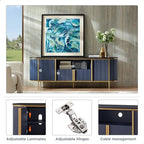 Meuble TV de luxe moderne, centre de divertissement, avec plateau effet marbre