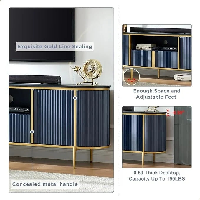 Meuble TV de luxe moderne, centre de divertissement, avec plateau effet marbre