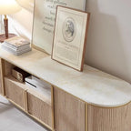 Meuble TV de luxe moderne, centre de divertissement, avec plateau effet marbre