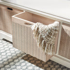 Banc de rangement SAFAVIEH Fiorello avec coussin et 3 tiroirs - 47,3 L x 15 P x 19 H - 47 L x 15 P x 19 H