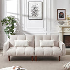 Canapé convertible futon avec positions réglables et pieds en bois